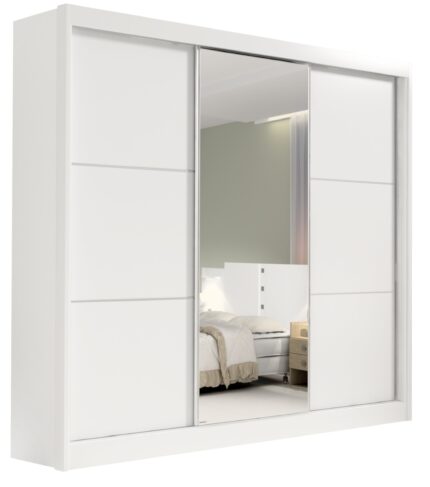 Roupeiro New Dallas - 3 portas deslizantes - 2,43 Mts - Branco