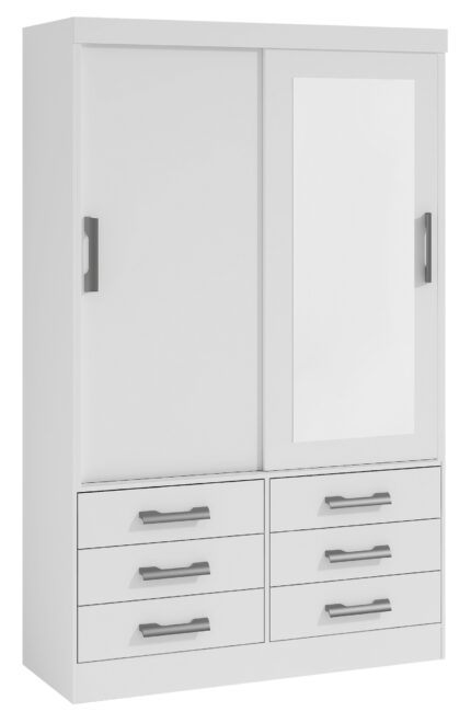 Roupeiro Meridian 2 Portas - Branco - 1,35 Mts