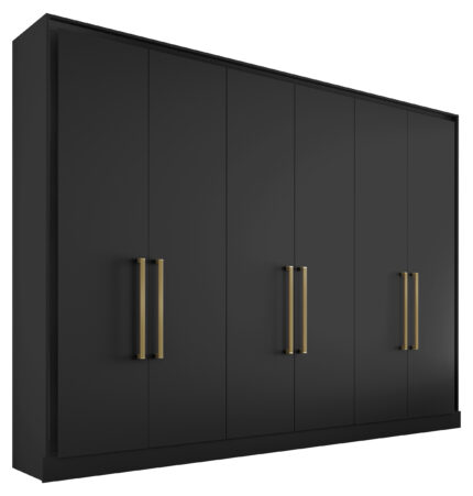 Roupeiro Argos 06 Portas -2,40 Mts - Preto