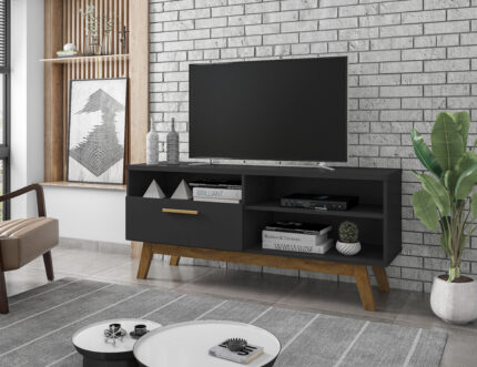 Rack Paládio 1,36M - Para Tvs até 55" - Preto
